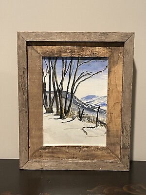 #ad Rustic Weathered Beech Picture Frame 9 x 12quot; ID American FarmHouse Style $60.00