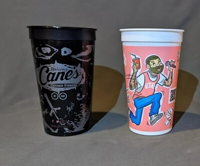 #ad Set Of 2 Post Malone Raising Canes Collectors Cups $9.00