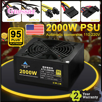 #ad 2000W Modular Mining Power Supply PSU for 8 Graphics GPU Rig Miner US STOCK $74.77