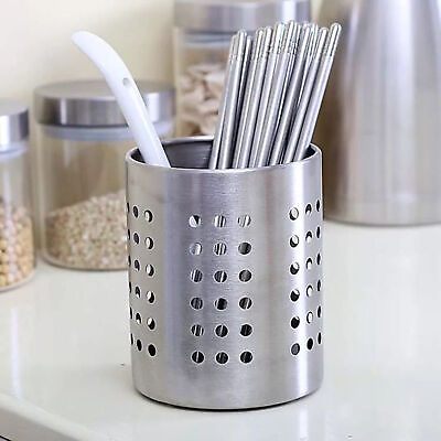 #ad Chopsticks Rack Rust Proof Perforated Holes Cutlery Utensil Container Durable $8.67
