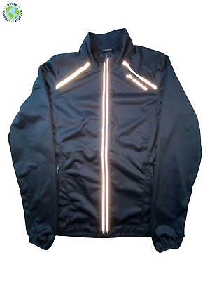 #ad Brooks Small Pullover Sweatshirt Full Zip Running Athletic Black Yellow GBP 14.77