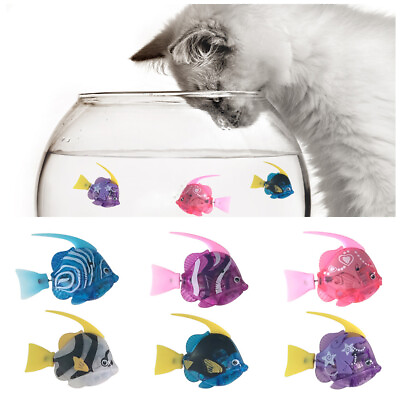 #ad Electric Fish Cat Interactive Toy with Light Water Swimming Robot Fish Toy $5.99
