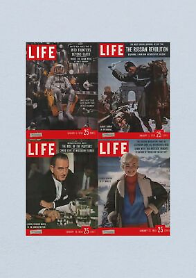 #ad Life Magazine Lot of 4 Full Month January 1958 6 13 20 27 Civil Rights Era $36.00