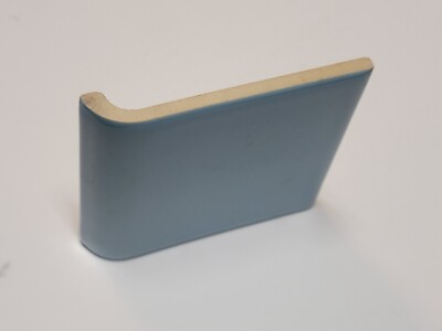 #ad Vtg. 1 pc. Ceramic MUDCAP Edge Tile 4 1 4quot; Sq. Light Sky Blue Glossy NEW NOS $5.00