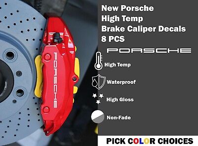 #ad NEW PORSCHE STICKER Car Wheels Brake Caliper Decal Logo Decor Choose Color $12.95
