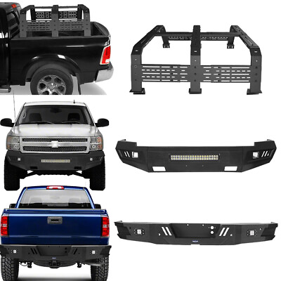 #ad 18quot; High Bed Rack Front Rear Bumper Steel Fit Chevy Silverado 1500 2007 2018 $499.19