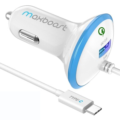 #ad Maxboost Type C Car Charger 35W Quick Charge 2.0 Built in USB C Adapter $8.99