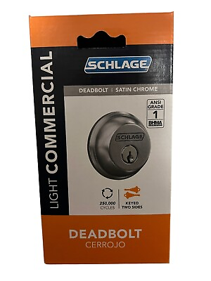 #ad SCHLAGE Double Cylinder Deadbolt Lock Satin Chrome B62NCSG626 $39.95