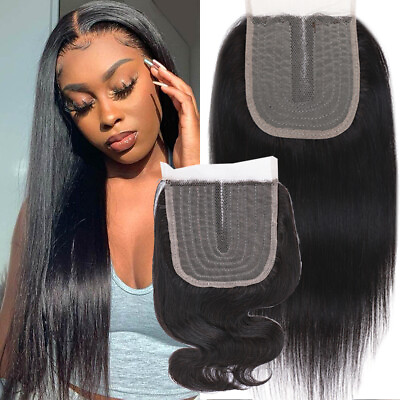 #ad T Part Swiss Lace Closure Unprocessed Virgin Indian Human Hair Extensions 16 18quot; $37.90