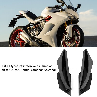 #ad 1 Pair Motorcycle Winglet Aerodynamic Wing for Black $9.72