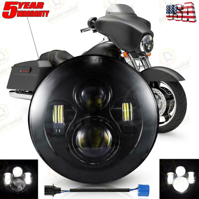 #ad 7quot; inch LED Headlight Hi Lo Beam Projector for Harley Davidson Street Glide FLHX $30.99
