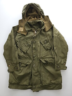 #ad Vintage 1970s Canadian Army ECW Anorak Parka Jacket Green OD Military M Short C $70.00