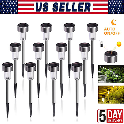 #ad 10X Solar Garden LED Lights Outdoor Waterproof Landscape Lawn Pathway LED Lamp $12.50