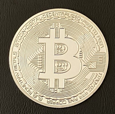 #ad Silver Bitcoin Collectible Bitcoin BTC Cryptocurrency Collectible Coin $4.99