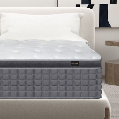 #ad 14quot; 12quot; Twin Full Queen King Hybrid Mattress in A Box Spring Gel Memory Foam Bed $267.44