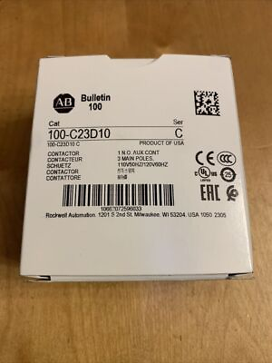#ad 100 C23D10 New Allen Bradley Factory Sealed IEC 23 A Contactor 100C23D10 $175.00