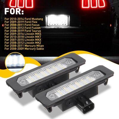 #ad 2X LED LICENSE PLATE LIGHT REAR BUMPER FOR FORD MUSTANG FLEX FOCUS FUSION TAURUS $12.99