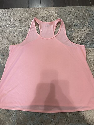 #ad Zelos Curvy Women 3X Bright Coral Pink Tank Top Exercise Summer Casual Comfy $19.99