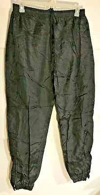 #ad VINTAGE Bobbie Brooks Pants Size XL Black Track Pant High Waist Lined $20.00