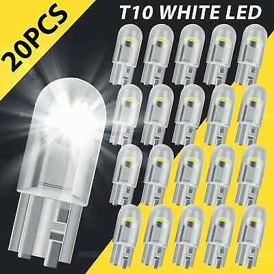 #ad 20x LED License Plate Interior Light Bulb Super White T10 194 168 W5W 2825 6000K $3.49