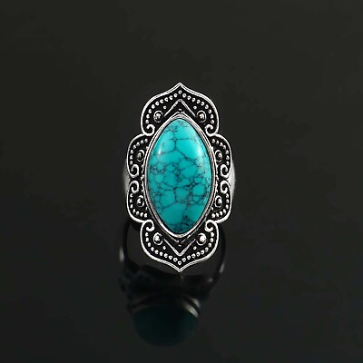 #ad Turquoise Gemstone 925 Sterling Silver Plated Ring Handmade Ring Size 6 10 $12.73