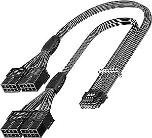 #ad #ad PCI e 5.0 Extension Cable: 16Pin 124 Male to PCIE 5.0 4x8 62 Pin Black $36.69