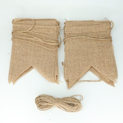 #ad 2 15pcs Burlap Banner DIY Party Decor for Birthday Wedding Baby Shower Party $16.99