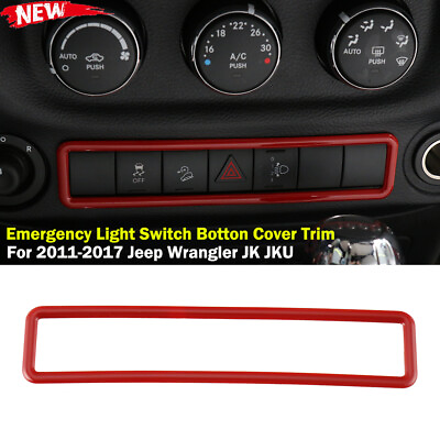 #ad Red Emergency Light Switch Cover Trim for 2011 2017 Jeep JK Wrangler Accessories $12.49