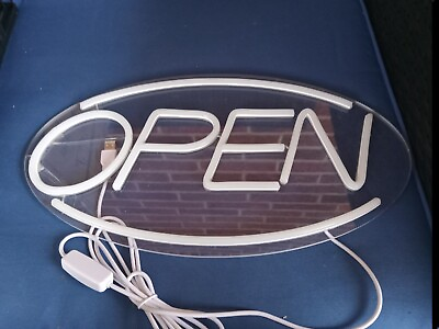#ad Neon Open Sign for Business Damage But Works Pre owned $26.99