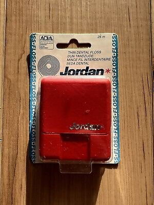 #ad 3x Vtg Dental Floss Thin Unwaxed 25 Meters Jordan NOS Sealed 2x Red 1x Black $125.00