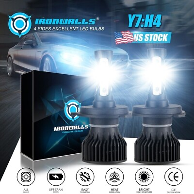 #ad 4 Side H4 9003 LED Headlight Bulb Car amp; Truck Highamp;Low Dual Beam Kit 6500K White $17.99