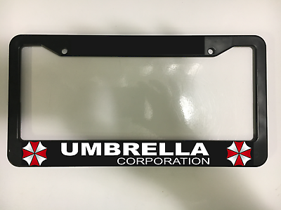 #ad Umbrella Corp Corporation Resident Evil Zombie Plastic Car License Plate Frame $10.49