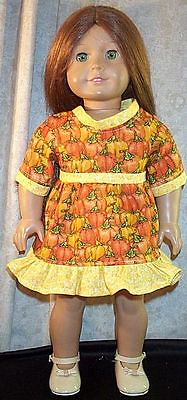 #ad Doll Clothes Made 2 Fit American Girl 18quot; inch Dress Halloween Punkins Yellow $8.00