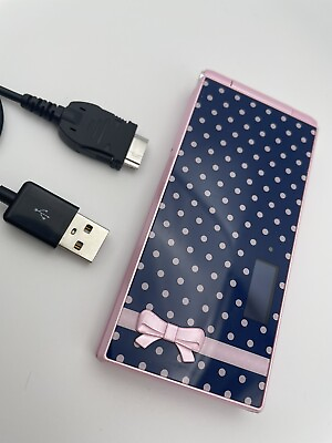 #ad Docomo Fujitsu F 06D Girls#x27; Happy Pink Flip Phone Unlocked Tested Used $65.80