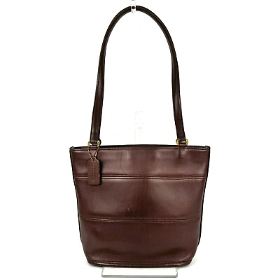 #ad COACH 9098 Brown Leather Shoulder Bag tote bag X03 0134 $89.99