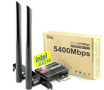 #ad Ubit WiFi Card 6E 5400Mbps 6GHzamp;5Ghzamp;2.4GHz PCIe WiFi Card BT 5.2 AX210 W $43.05