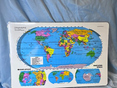 #ad Rand McNally amp; Company Laminated Simplified World Map $13.99
