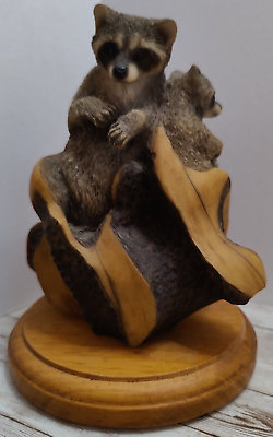 #ad Mill Creek Studios Raccoons In Tree quot;Banditsquot; 5 Inch Sculpture Original $21.00