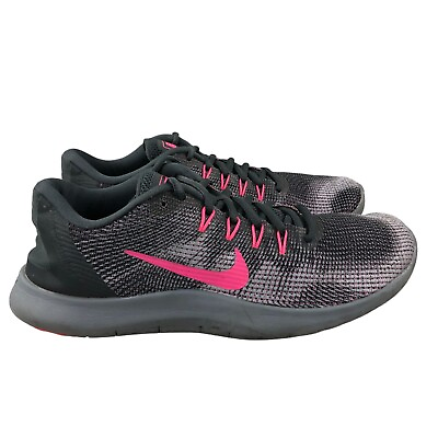 #ad Nike Women#x27;s 9 Flex RN 2018 Black Pink Lace Up Textured Running Shoes AA7408 006 $33.82