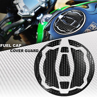 #ad PERFORATED BLACK GAS TANK FUEL CAP COVER PROTECT GUARD NINJA 650 400 Z650 Z900 $14.89
