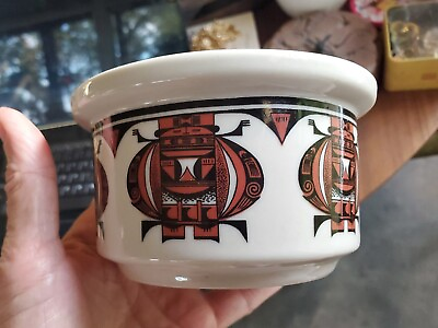 #ad Vintage PORTMEIRION Brown Tribal Pattern Samarkand 5quot; Ceramic Bowl $20.00