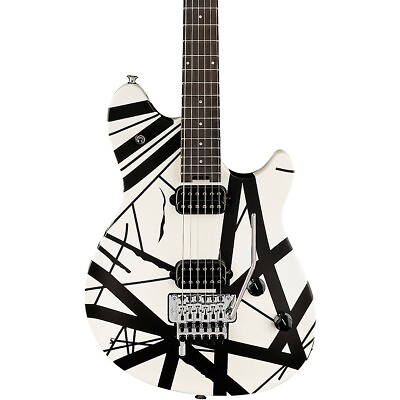 #ad EVH Wolfgang Special Satin Striped Electric Guitar Satin White and Black $1499.99