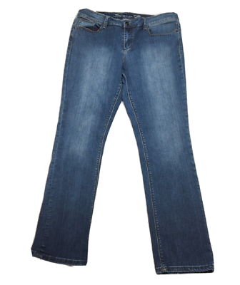 #ad Seven7 Jeans Straight Denim Women#x27;s 16 Stretch Medium Dark Wash 31quot; Inseam Bling $14.99