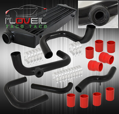 #ad Integra Civic Bolt On Black 2.5quot; Turbo Intercooler Piping Kit W Sqv BOV Flange $184.99