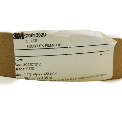 #ad 3M Cloth 302D FullFlex Film Lok Belt P320 1 1 2quot; x 132quot; J Weight Pack of 25 $112.83