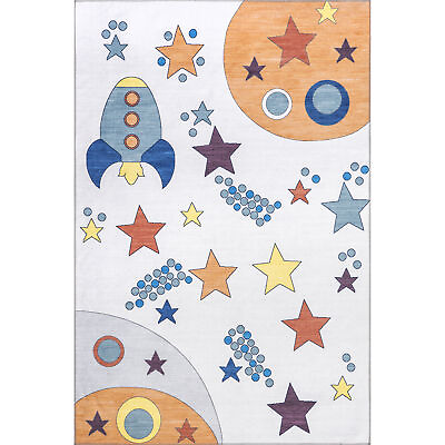 #ad nuLOOM Leonie Outer Space Machine Washable Kids Area Rug $61.09