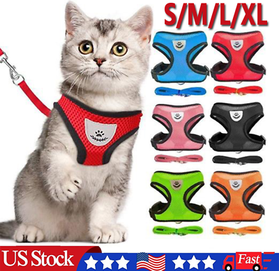 #ad New Cat Dog Pet Harness Adjustable Control Vest Dogs Reflective S M L XL Leash $5.33