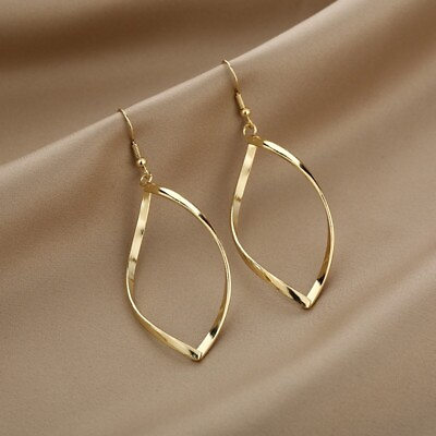 #ad 18K Gold Plated Dangle Drop Earrings for WomenHook EarringsGold Hoop Earrings $11.99