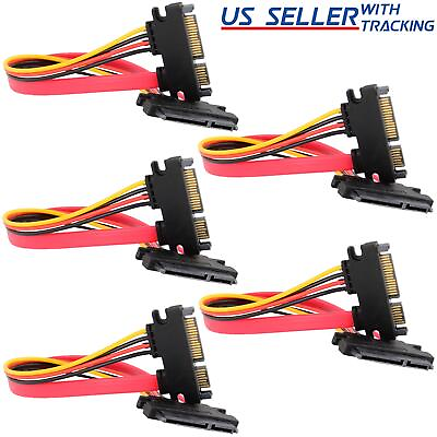 #ad 5 pack 157 Pin SATA HDD Extension Cable DataPower Male to Female 11quot; 28cm $9.89