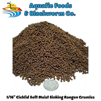 #ad 1 16quot; Soft Moist Sinking Rangen Pellets for Cichlids Axolotl Snails amp; Shrimp $9.99